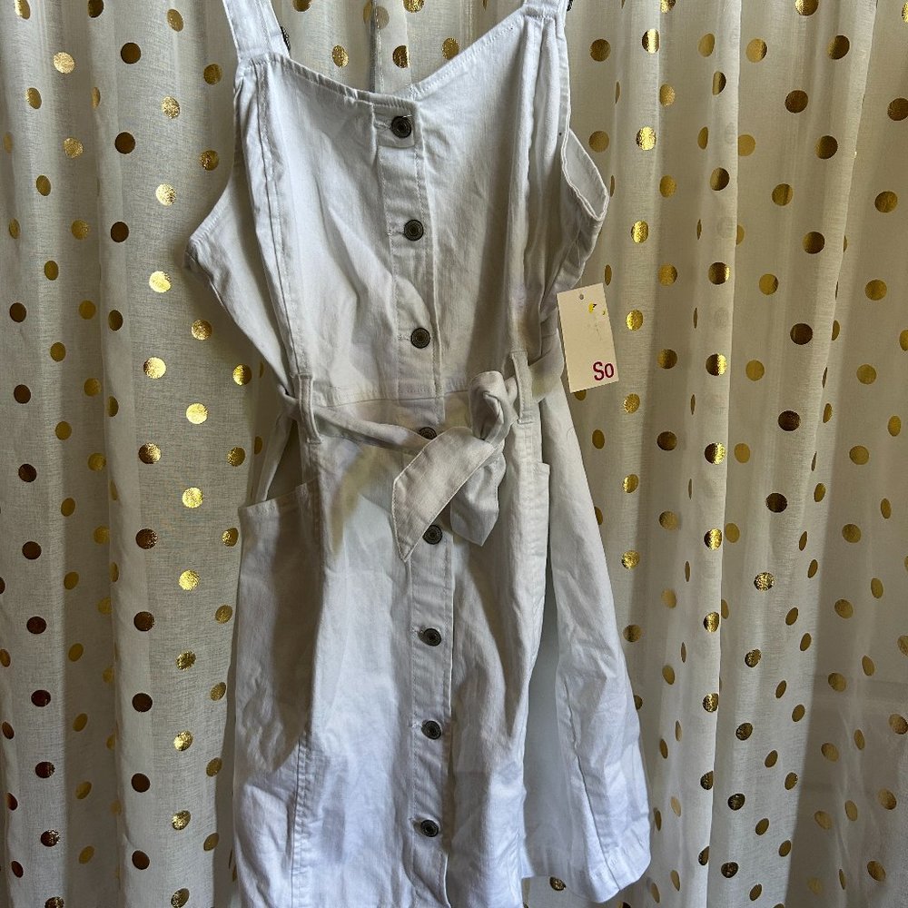 White Jean button-up bodycon dress